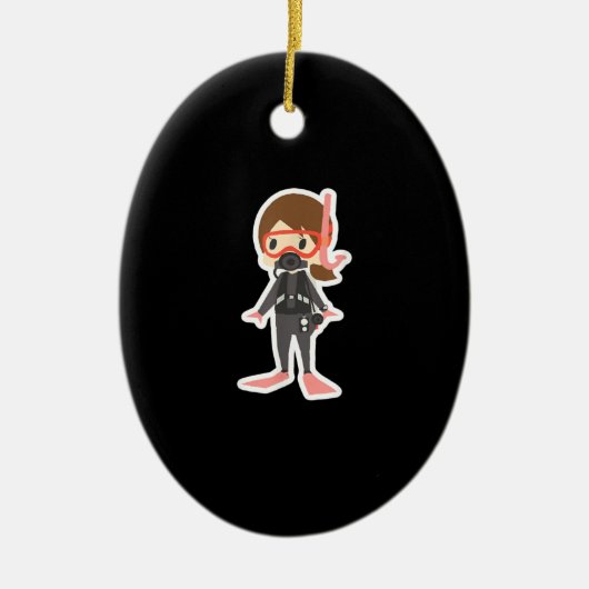 Décoration En Céramique Plongée J'Aime Snorkeling nage fille enfants (Devant)