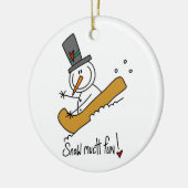 Décoration En Céramique Pluie de neige amusant Snowman Keepsaké Orament (Gauche)