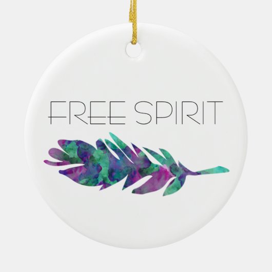 Décoration En Céramique Plume d'aquarelle d'esprit libre (Dos)