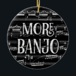 Décoration En Céramique Plus Banjo Chalkboard - Black White Music<br><div class="desc">Un design plus Banjo soigné avec effet tableau noir avec partition musicale arrière - plan en noir et blanc.</div>