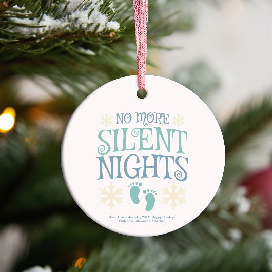 Décoration En Céramique Plus de nuits silencieuses Grossesse de Noël