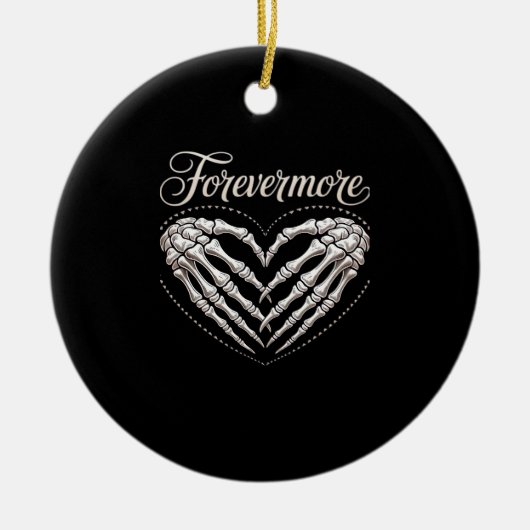 Décoration En Céramique Plus Skeleton Mains Coeur Gothique Halloween (Devant)