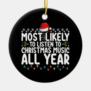 Décoration En Céramique Plus susceptible d'écouter de la musique de Noël t