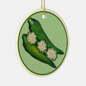 Décoration En Céramique Pods Okra Veggie Veggie Gumbo Southern Food (Droite)