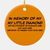 Décoration En Céramique Poème commémoratif de leucémie (Dos)