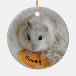 Décoration En Céramique Poète de hamster nain blanc personnalisé