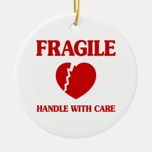 Décoration En Céramique Poignée Cardiaque Fragile Avec Soin (Devant)