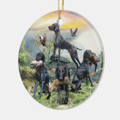 Décoration En Céramique Pointeurs noirs allemands (Gauche)