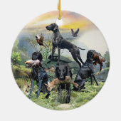 Décoration En Céramique Pointeurs noirs allemands (Dos)