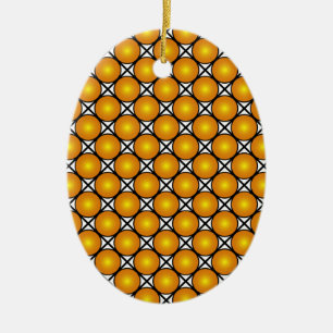 Décoration En Céramique Points dorés lumineux Motif à carreaux noir et bla