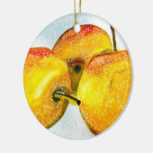 Décoration En Céramique Poires Nashi aquarelle jaune fruit (Gauche)
