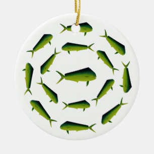 Décoration En Céramique Poissons de Mahi Mahi - dauphin - Dorado