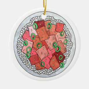 Décoration En Céramique Poké Hawaïen Nourriture Poisson cru Poisson Ahi Th