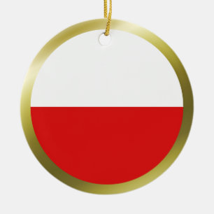 Décoration En Céramique Poland Flag Ornament