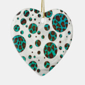 Décoration En Céramique Polka Dot Cow Impression Brown et Turquoise (Droite)