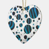 Décoration En Céramique Polka Dot Zebra Motif noir et bleu (Gauche)