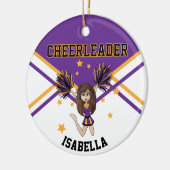 Décoration En Céramique Pom-pom girl 📣 💖 fille - violet et or (Gauche)