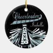 Décoration En Céramique Pom-pom girl 💖 Glam - Turquoise bleu (Dos)