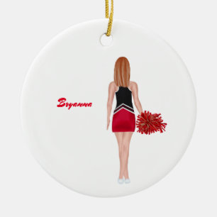 Décoration En Céramique Pom-pom girl personnalisée - Cheveux rouge