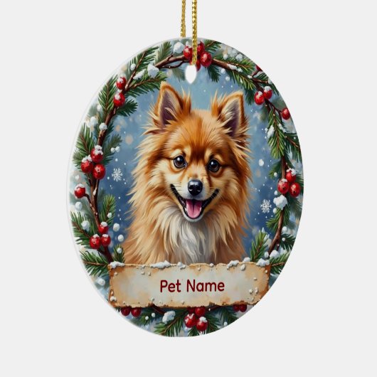 Décoration En Céramique Pomeranian Christmas (Droite)