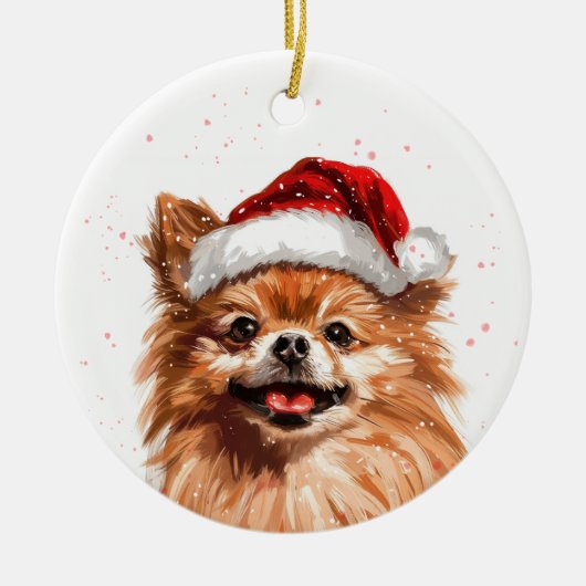 Décoration En Céramique Pomeranian Dog Christmas Personalized (Devant)
