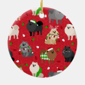 Décoration En Céramique Poméraniens de Noël (Dos)