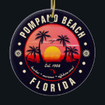 Décoration En Céramique Pompano Beach Floride Retro Sunset Souvenir<br><div class="desc">Pompano Beach Florida Retro Sunset Souvenir. Ces Pompano Beach Florida - City Localisation modèle avec votre plage américaine préférée et la mer, adapté pour les amoureux de la plage aux États-Unis en particulier qui aime Plage. Un design simple qui peut être offert comme un voyage d'été ou cadeau d'anniversaire pour...</div>