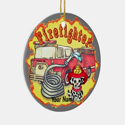 Décoration En Céramique Pompier à chiens Pompiers pompiers (Droite)