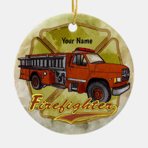 Décoration En Céramique pompier de camion de pompiers maltais
