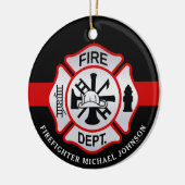 Décoration En Céramique Pompier Maltais Croix Fireman personnalisé (Gauche)