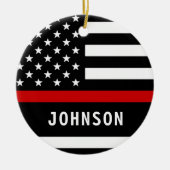 Décoration En Céramique Pompier Personnalisé Moderne Légère Ligne Rouge (Devant)