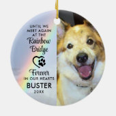 Décoration En Céramique Pont Rainbow avec photo Memorial Chien (Dos)