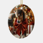 Décoration En Céramique Pony de Noël personnalisé (Droite)
