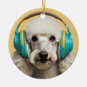 Décoration En Céramique Poodé avec casque