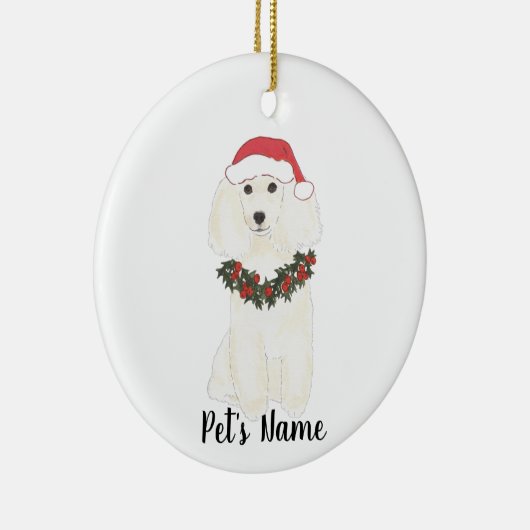 Décoration En Céramique Poodle personnalisé (blanc) (Droite)