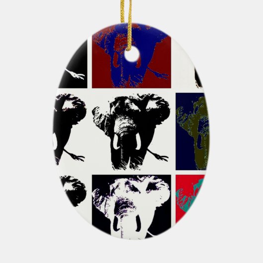 Décoration En Céramique Pop Art Elephants (Dos)