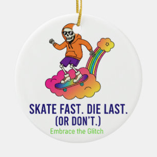 Décoration En Céramique Porte-clés en forme de crâne de skater cool - Stre