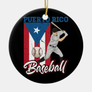 Décoration En Céramique Porto Rico Drapeau Baseball Boricua Joueur Sport B