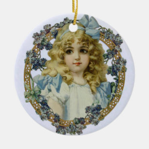 Décoration En Céramique Portrait Antique de Jeune Fille Enfant Beau