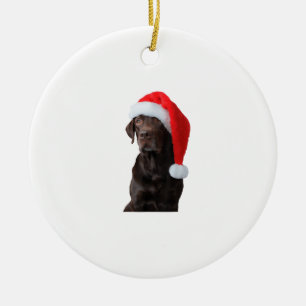 Décoration En Céramique Portrait de chien du laboratoire de chocolat Santa