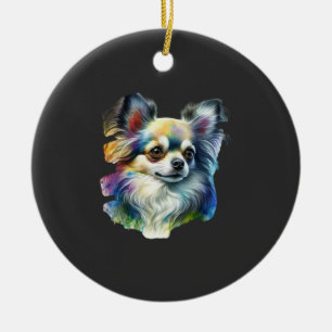 Décoration En Céramique Portrait de Chihuahua Coloré