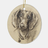 Décoration En Céramique Portrait de Dachshund (Gauche)