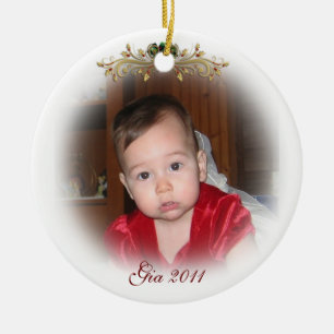 Décoration En Céramique Portrait de fond de l'ornement de Noël pour la pho
