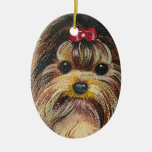 Décoration En Céramique Portrait de Yorkie
