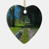 Décoration En Céramique Portrait d'un récupérateur d'or assis (Droite)