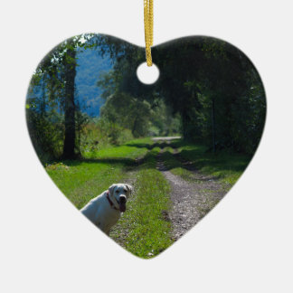 Décoration En Céramique Portrait d'un récupérateur d'or assis