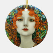 Décoration En Céramique Portrait d'une belle femme en verre tendu (Devant)