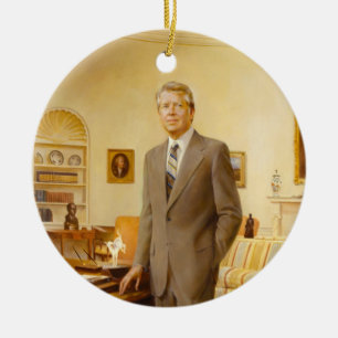Décoration En Céramique Portrait présidentiel de James Carter à la Maison 