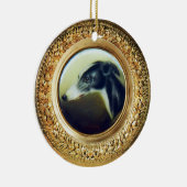 DÉCORATION EN CÉRAMIQUE PORTRAITS DE CHIENS VICTORIENS MINIATURE (Droite)