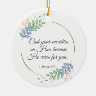 Décoration En Céramique Posez vos angoisses sur Lui 1 Pierre 5:7